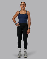 Woman wearing Flame Ribbed Tank in Future Navy | Size:S | Model:Tylah | Thumbnail Index: 6