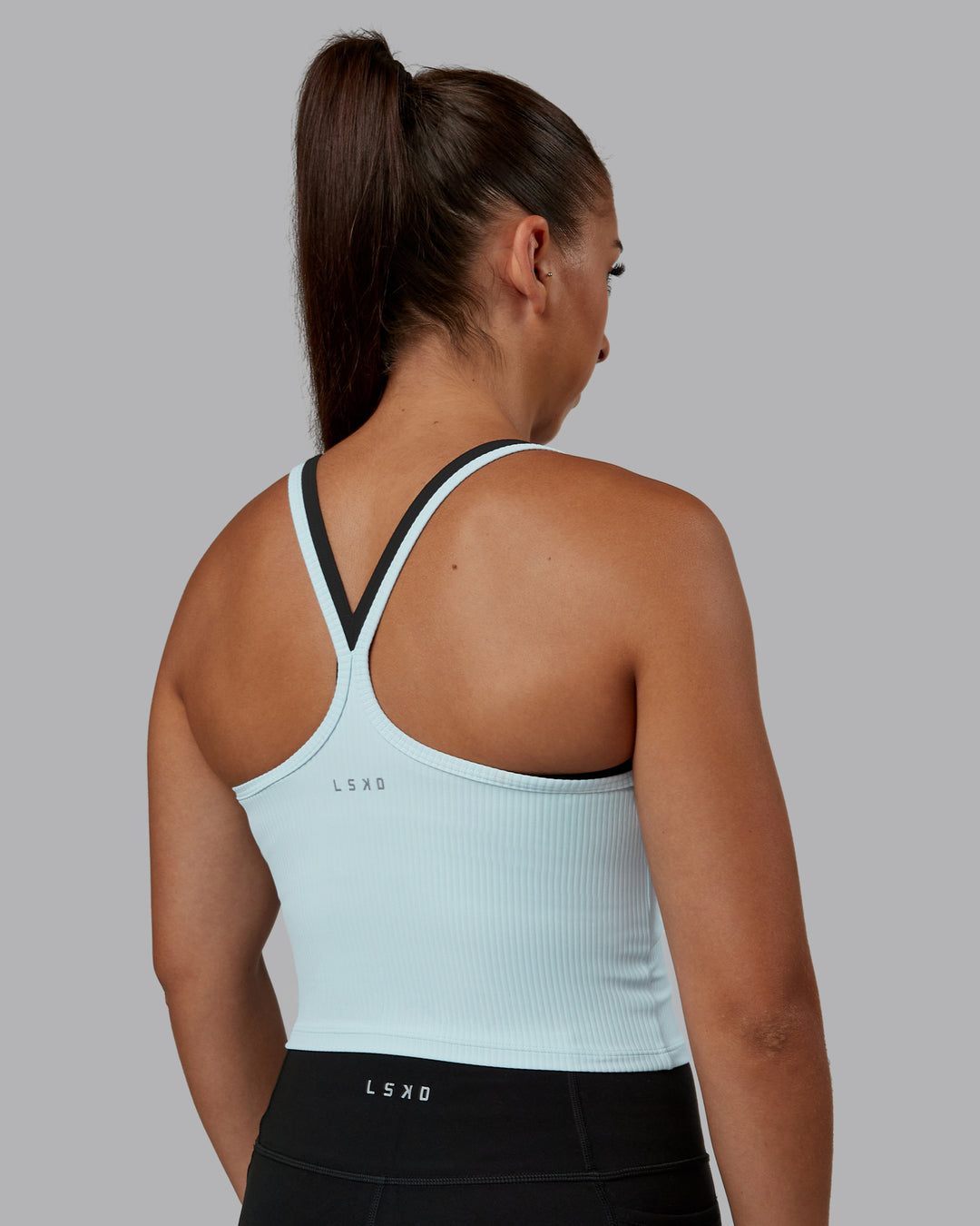 Woman wearing Flame Ribbed Tank in Skyride | Model:Tylah | Size:S - view 2