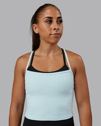 Woman wearing Flame Ribbed Tank in Skyride | Model:Tylah | Size:S | Thumbnail Index: 0