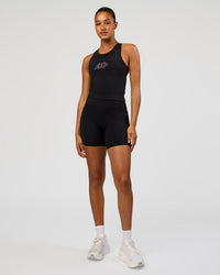 Woman wearing Flow Graphic Performance Tank 2.0 - Black-Radiate | Model:Rosie | Size:S | Thumbnail Index: 5