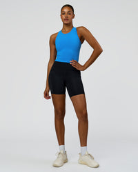 Woman wearing Flow Performance Tank 2.0 - Palace Blue | Model:Rosie | Size:S | Thumbnail Index: 4