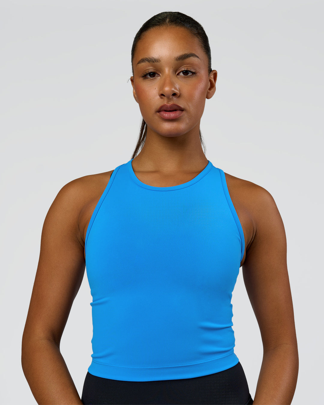 Woman wearing Flow Performance Tank 2.0 - Palace Blue | Model:Rosie | Size:S - view 2