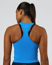 Woman wearing Flow Performance Tank 2.0 - Palace Blue | Model:Rosie | Size:S | Thumbnail Index: 5