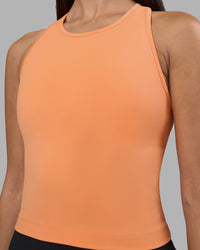 Woman wearing Flow Performance Tank 2.0 - Cantaloupe | Model:Rhiley | Size:S | Thumbnail Index: 3