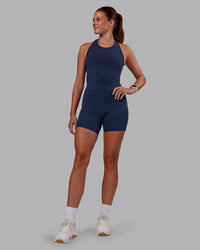 Woman wearing Flow Performance Tank - Future Navy | Model:Phoebe | Size:S | Thumbnail Index: 5