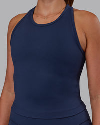 Woman wearing Flow Performance Tank - Future Navy | Model:Phoebe | Size:S | Thumbnail Index: 6