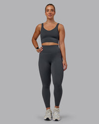 Woman wearing Function Longline Sports Bra in Dark Storm | Size:S | Thumbnail Index: 3