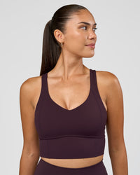 Woman wearing Function Longline Sports Bra - Midnight Plum | Model:Rhiley | Size:S | Thumbnail Index: 5