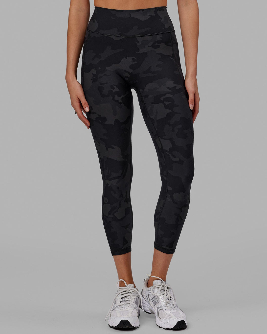 Woman wearing Fusion Ultra High-Rise 7/8 Legging Pockets - Black-Camo | Model:Katie | Size:S - view 9