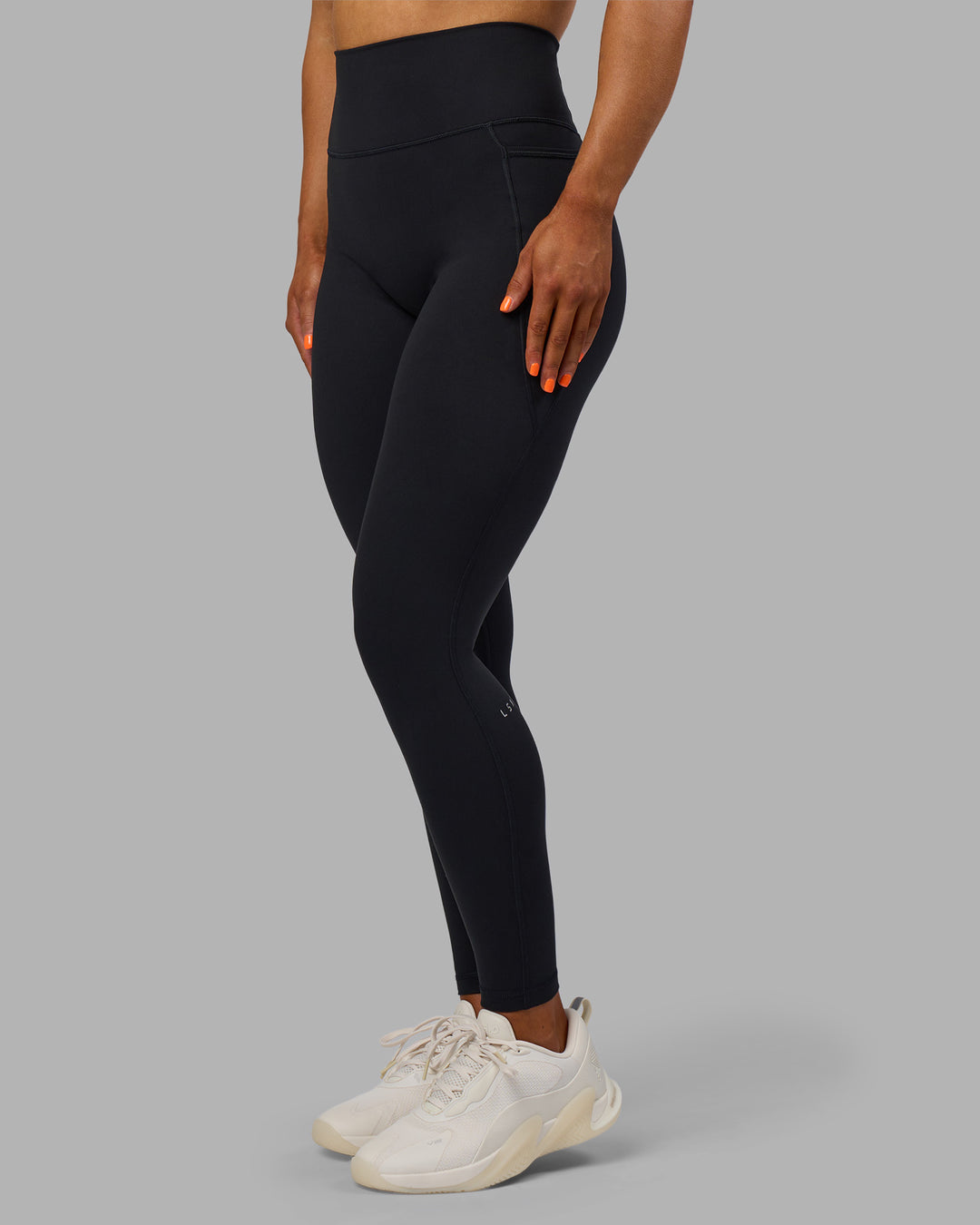 Woman wearing Fusion Ultra High-Rise Full Length Legging Pockets - Black | Model:Georgia | Size:S - view 11
