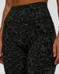 Woman wearing Fusion Icon Ultra High-Rise Full Length Legging Pockets - Energy Print Black-Reflective | Model:Amity | Size:S | Thumbnail Index: 7