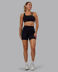 Woman wearing Fusion Ultra High-Rise 6" Short - Black | Model:Hannah | Size:S | Thumbnail Index: 5