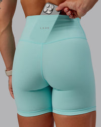 Woman wearing Fusion Ultra High-Rise 6" Short - Island Paradise | Model:Amber | Size:S | Thumbnail Index: 5