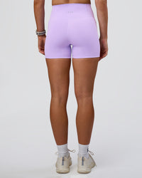 Woman wearing Fusion Ultra High-Rise 4" Short Pockets - Pale Lilac | Model:Emelia | Size:S | Thumbnail Index: 3