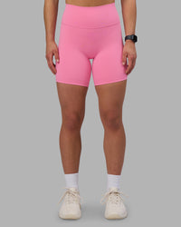 Woman wearing Fusion Ultra High-Rise 6" Short - Candy Pink | Set:true | Angle:front | Model:Keisha | Size:S | Thumbnail Index: 2