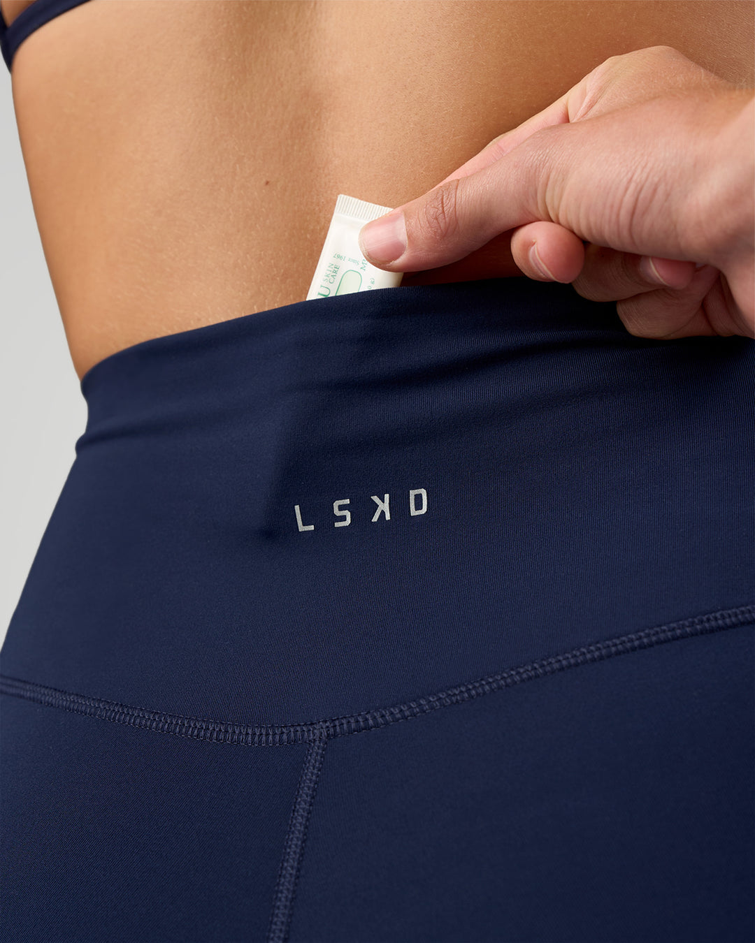 Woman wearing Fusion Ultra High-Rise 6" Short - Future Navy | Model:Evie | Size:S - view 6