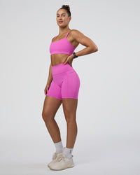 Woman wearing Fusion Ultra High-Rise 6" Short Pockets - Ultra Fuchsia | Model:Abbey | Size:S | Thumbnail Index: 4