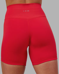 Woman wearing Fusion Ultra High-Rise 6" Short - Scarlet | Model:Keisha | Size:S | Thumbnail Index: 7