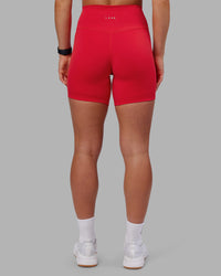 Woman wearing Fusion Ultra High-Rise 6" Short - Scarlet | Set:true | Angle:back | Model:Keisha | Size:S | Thumbnail Index: 3