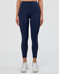 Woman wearing Fusion Ultra High-Rise 7/8 Legging - Future Navy | Model:Evie | Size:S | Thumbnail Index: 0