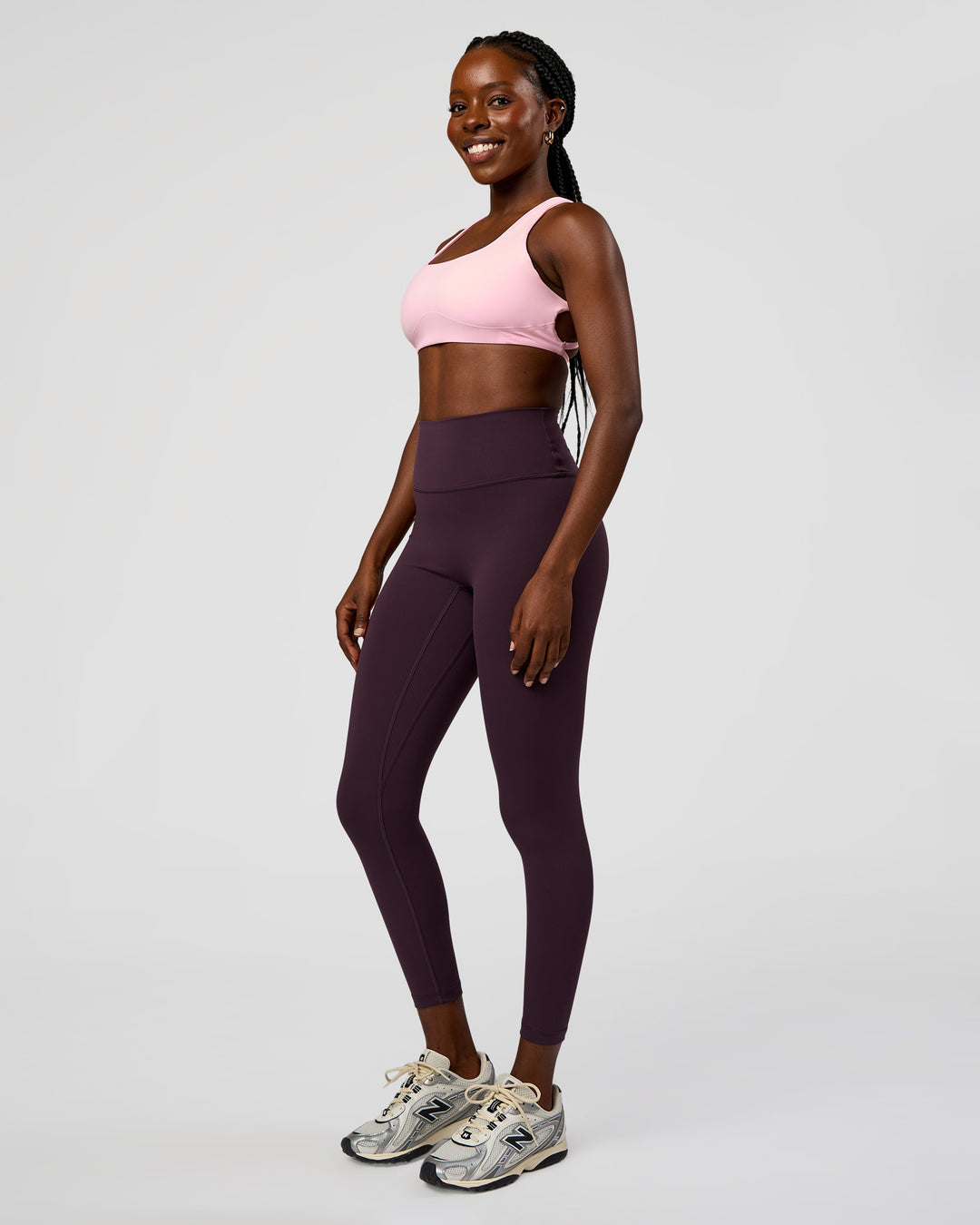 Woman wearing Fusion Ultra High-Rise 7/8 Legging - Midnight Plum | Model:Ellie | Size:S - view 2