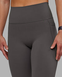 Woman wearing Fusion Ultra High-Rise 7/8 Legging Pockets - Dark Storm | Model:Keisha | Size:S | Thumbnail Index: 6