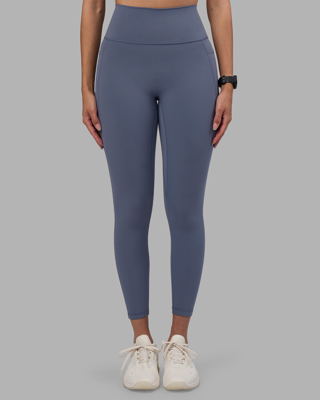 Woman wearing Fusion Ultra High-Rise 7/8 Legging Pockets - Night Shadow | Model:Rhiley | Size:S - view 6