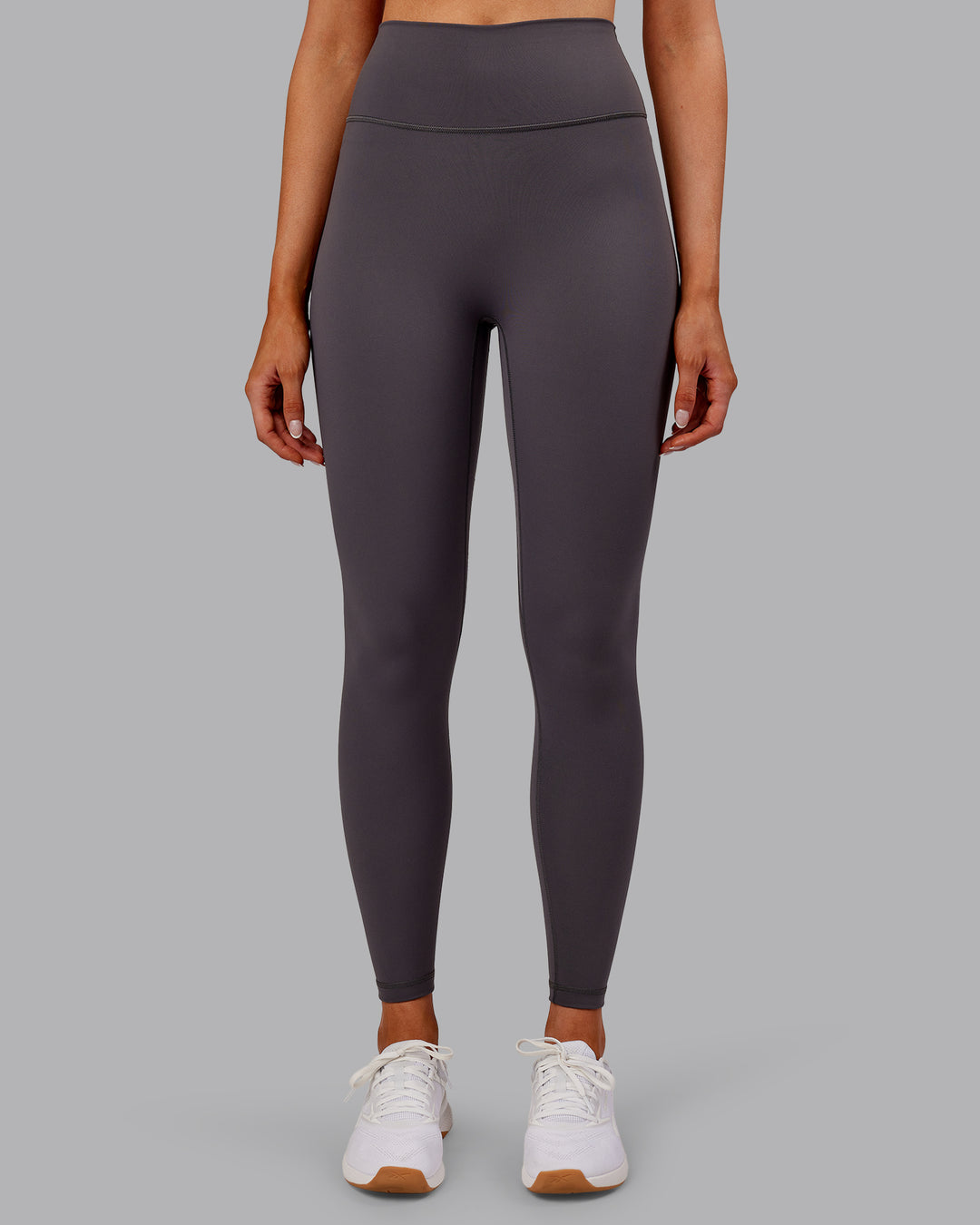 Woman wearing Fusion Ultra High-Rise Full Length Legging - Dark Storm | Model:Ella | Size:S - view 7