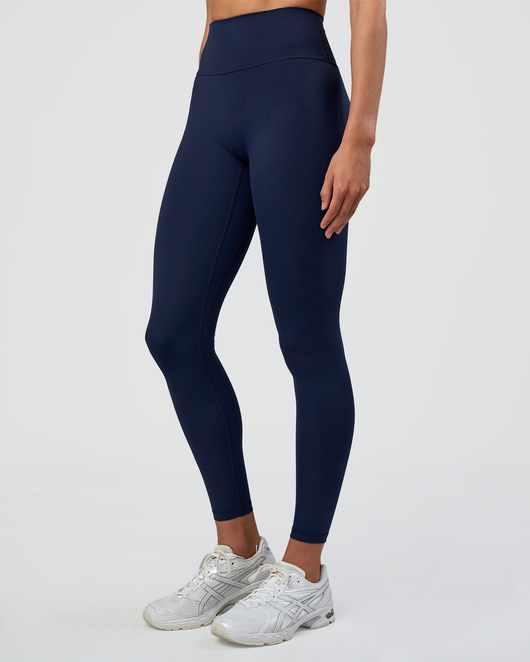 Woman wearing Fusion Ultra High-Rise Full Length Legging - Future Navy | Model:Evie | Size:S - view 1