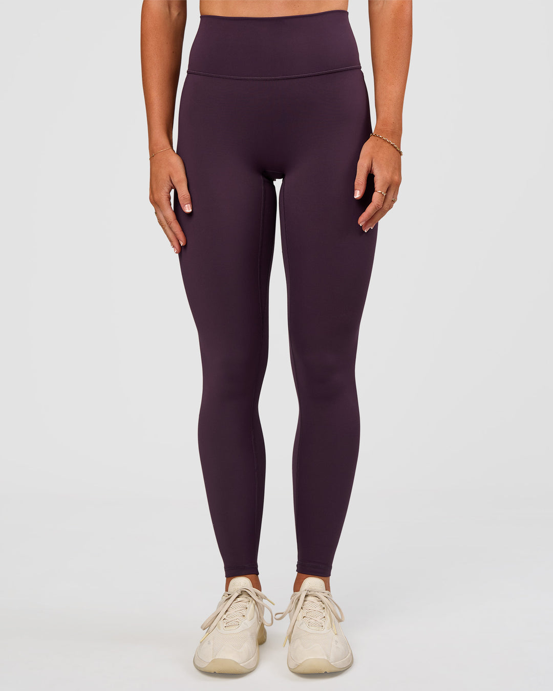 Woman wearing Fusion Ultra High-Rise Full Length Legging - Midnight Plum | Model:Emelia | Size:S - view 2