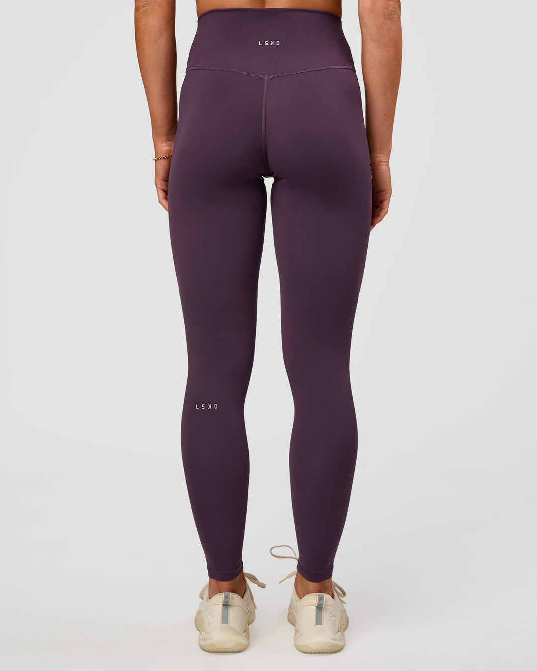 Woman wearing Fusion Ultra High-Rise Full Length Legging - Midnight Plum | Model:Emelia | Size:S - view 4
