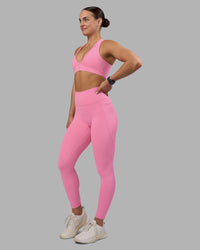Woman wearing Fusion Ultra High-Rise Full Length Legging Pockets - Candy Pink | Model:Keisha | Size:S | Thumbnail Index: 4