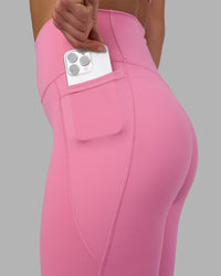 Woman wearing Fusion Ultra High-Rise Full Length Legging Pockets - Candy Pink | Model:Keisha | Size:S | Thumbnail Index: 2