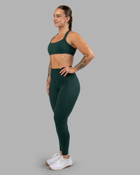 Woman wearing Fusion Ultra High-Rise Full Length Legging Pockets - Dark Moss | Model:Robyn | Size:S | Thumbnail Index: 4