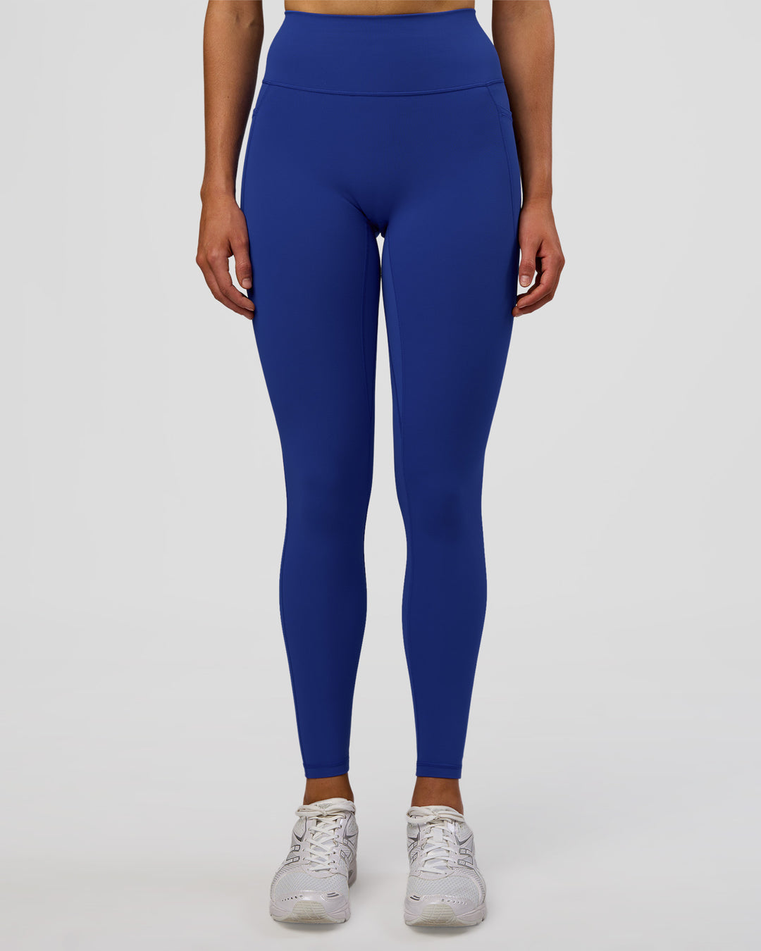 Woman wearing Fusion Ultra High-Rise Full Length Legging Pockets - Electric Indigo | Model:Evie | Size:S - view 6