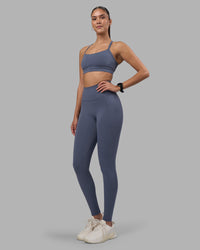 Woman wearing Fusion Ultra High-Rise Full Length Legging Pockets - Night Shadow | Model:Rhiley | Size:S | Thumbnail Index: 4