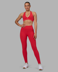 Woman wearing Fusion Ultra High-Rise Full Length Legging Pockets - Scarlet | Model:Sophie | Size:S | Thumbnail Index: 0