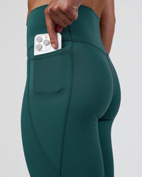 Woman wearing Fusion Ultra High-Rise Full Length Legging Pockets - Transformative Teal | Model:Sav | Size:S | Thumbnail Index: 2