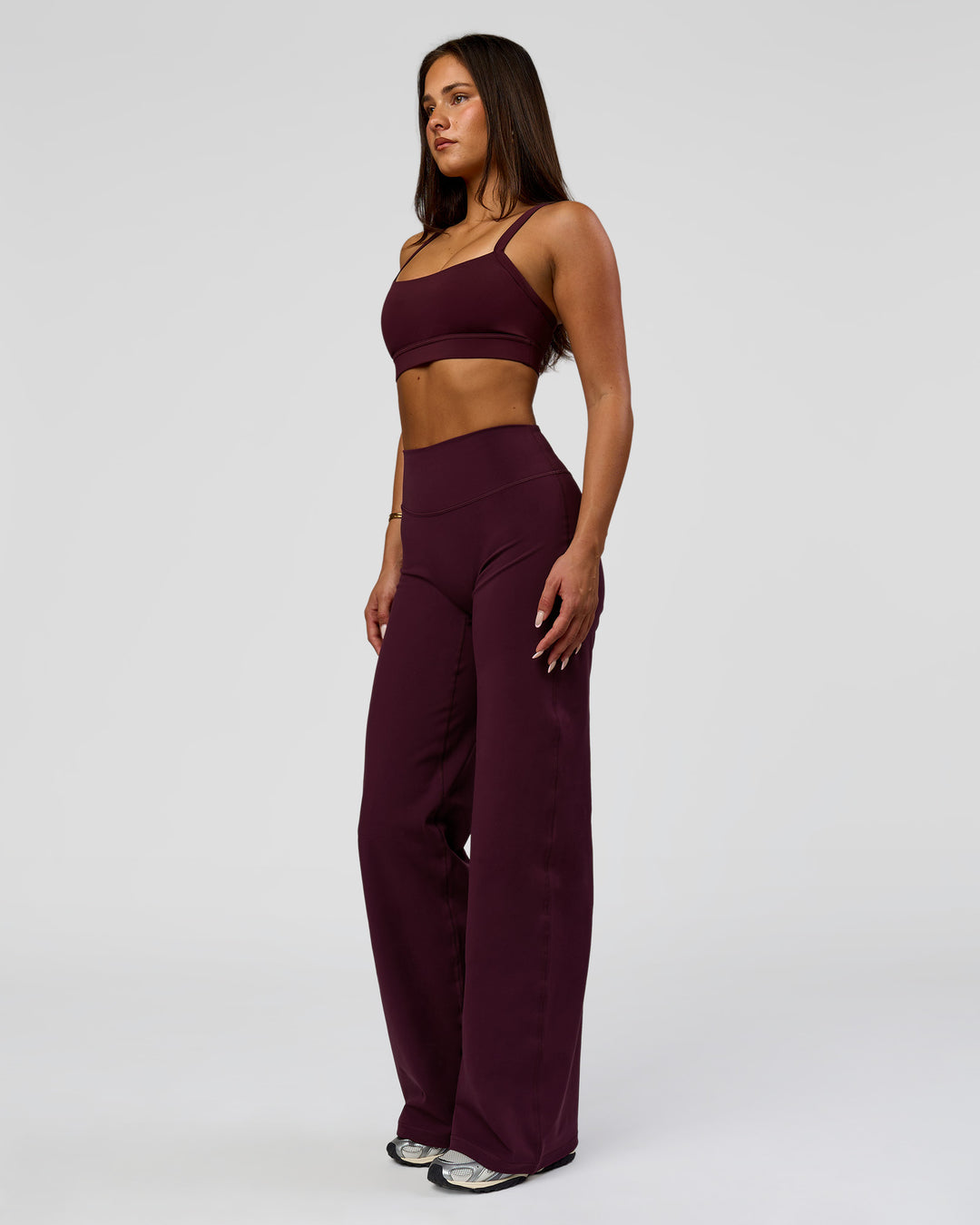 Woman wearing Fusion V-Contour High-Rise Pant - Cherry Lacquer | Model:Bianca | Size:S - view 8