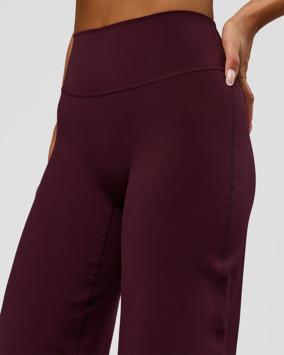 Woman wearing Fusion V-Contour High-Rise Pant - Cherry Lacquer | Model:Bianca | Size:S - view 4