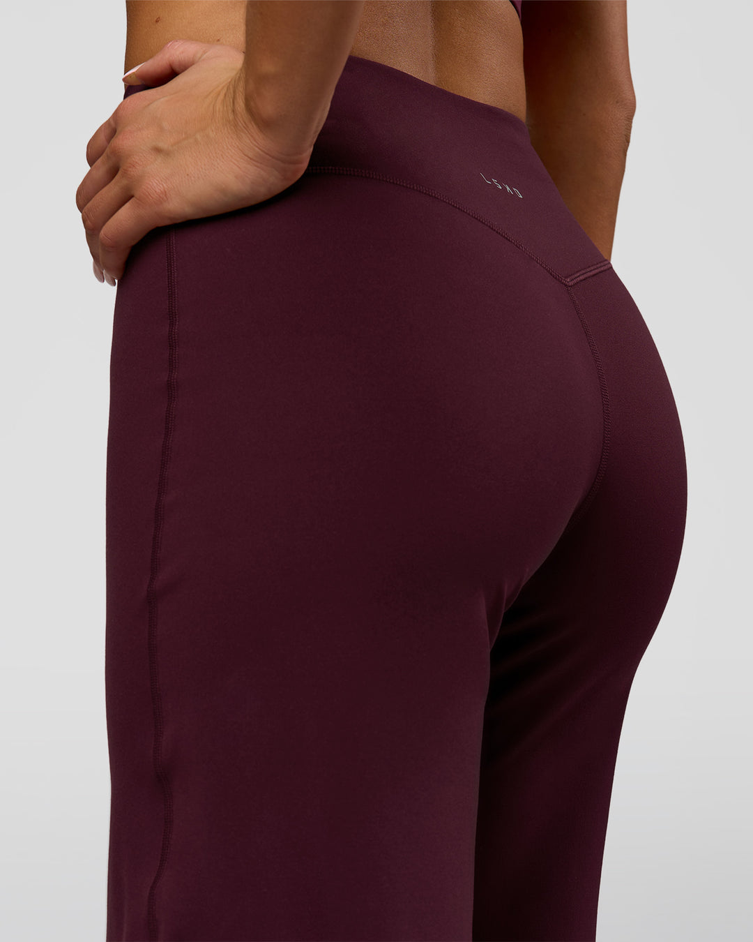 Woman wearing Fusion V-Contour High-Rise Pant - Cherry Lacquer | Model:Bianca | Size:S - view 2