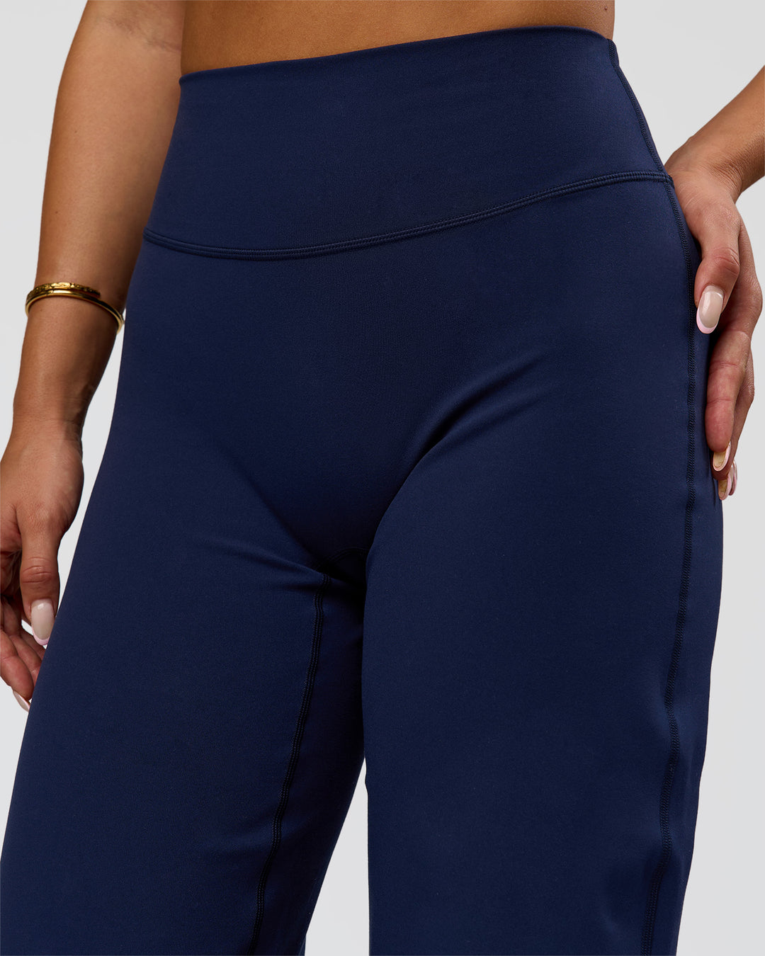 Woman wearing Fusion V-Contour High-Rise Pant - Future Navy | Model:Bianca | Size:S - view 8
