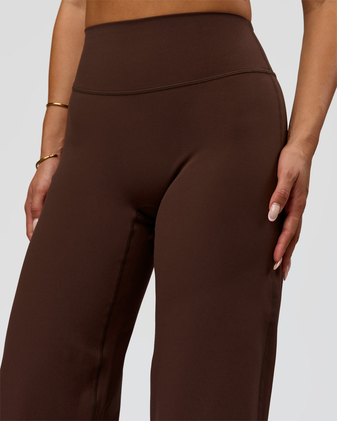 Woman wearing Fusion V-Contour High-Rise Pant - Hot Chocolate | Model:Bianca | Size:S - view 10