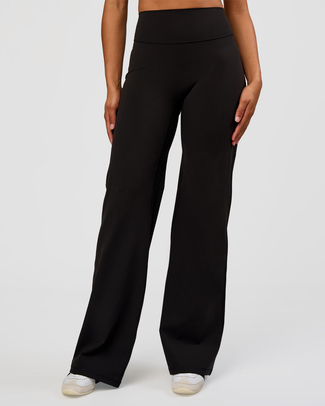 Woman wearing Fusion V-Contour High-Rise Tall Pant - Black | Model:Rosie | Size:S - view 3