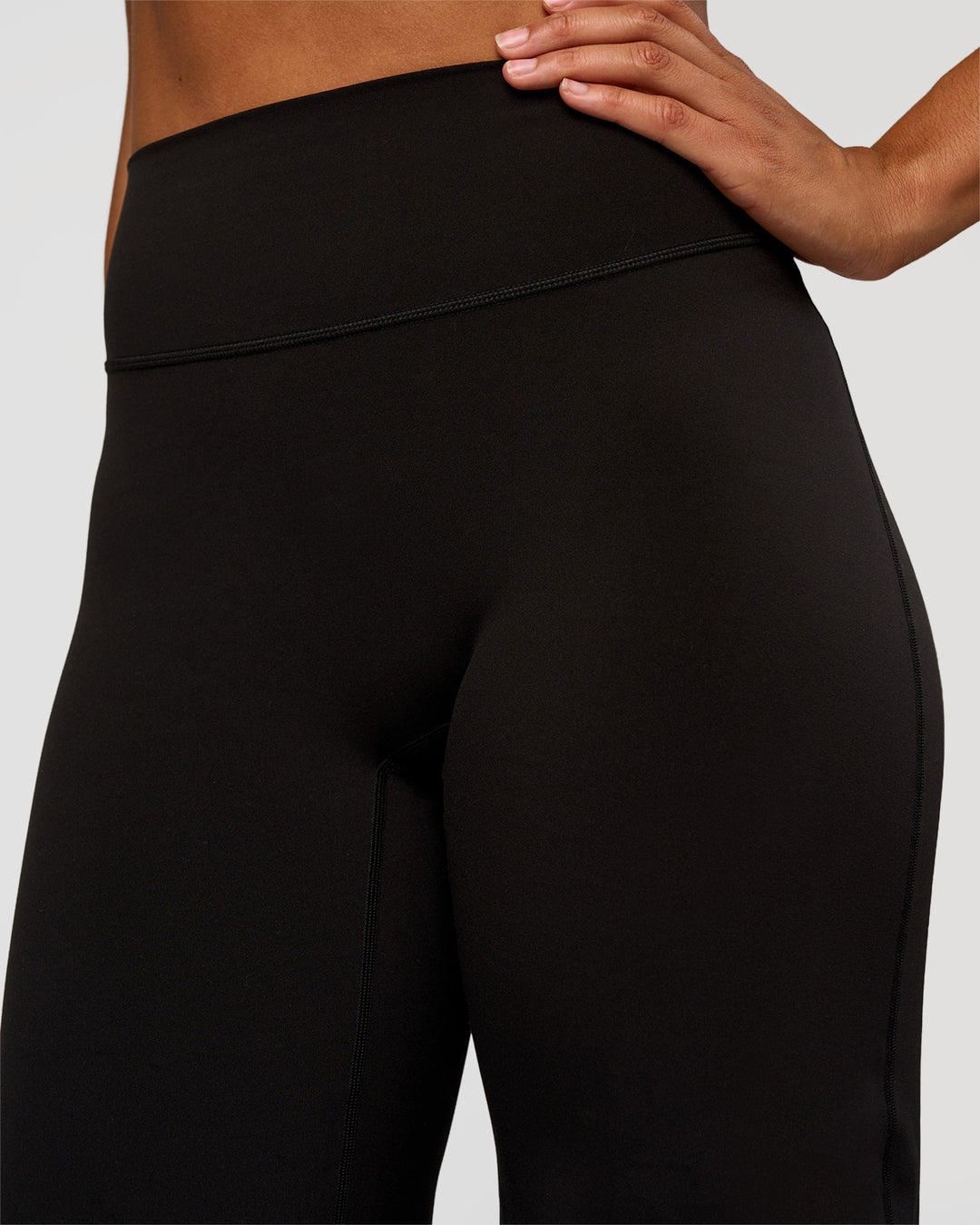 Woman wearing Fusion V-Contour High-Rise Tall Pant - Black | Model:Rosie | Size:S - view 6