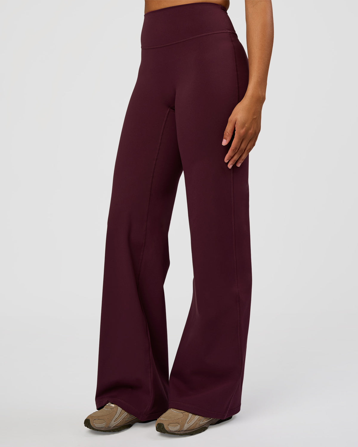 Woman wearing Fusion V-Contour High-Rise Tall Pant - Cherry Lacquer | Model:Rosie | Size:S