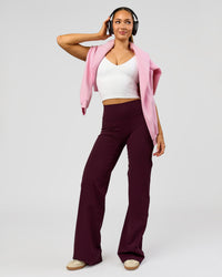 Woman wearing Fusion V-Contour High-Rise Tall Pant - Cherry Lacquer | Model:Claire | Size:S | Thumbnail Index: 7