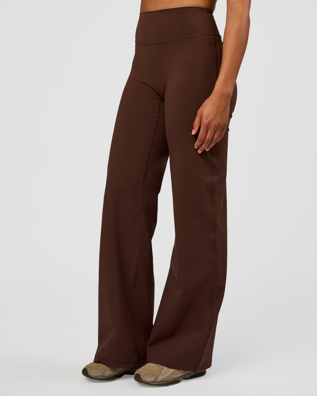Woman wearing Fusion V-Contour High-Rise Tall Pant - Hot Chocolate | Model:Rosie | Size:S - view 4