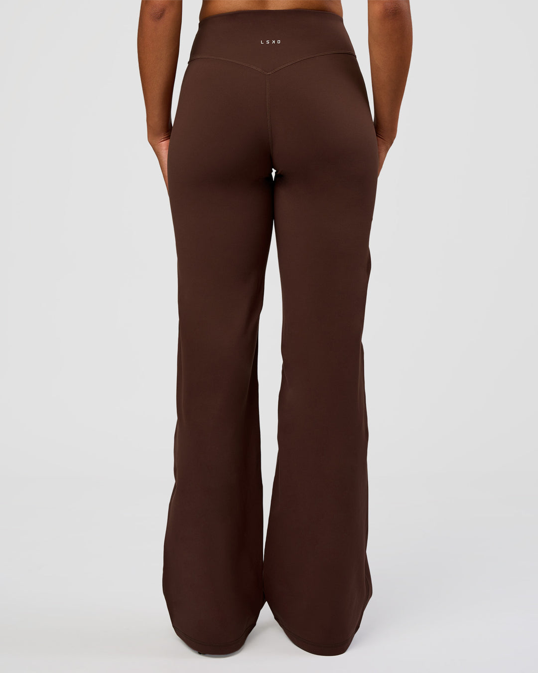 Woman wearing Fusion V-Contour High-Rise Tall Pant - Hot Chocolate | Model:Rosie | Size:S - view 8