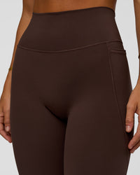 Woman wearing Fusion V-Contour Ultra High-Rise Full Length Legging Pockets - Hot Chocolate | Model:Amity | Size:S | Thumbnail Index: 5